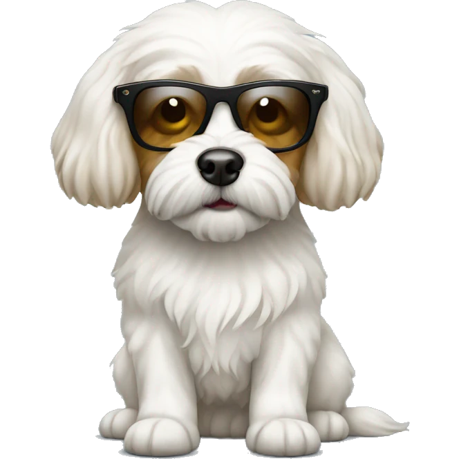 Cavachon with sunglasses emoji