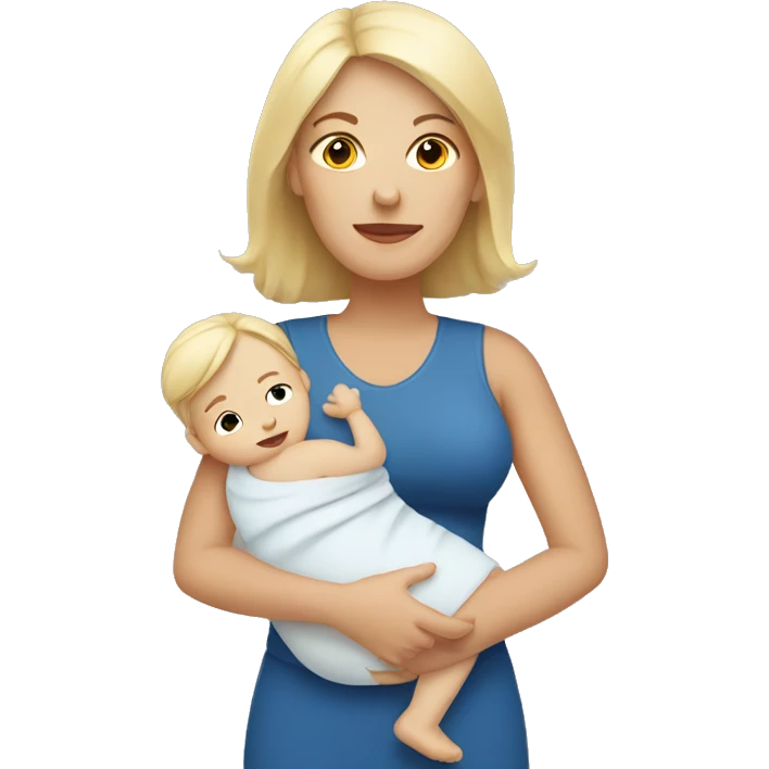 white mom holding little baby emoji