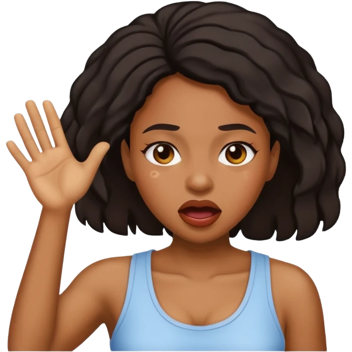 Black Woman Throwing up emoji