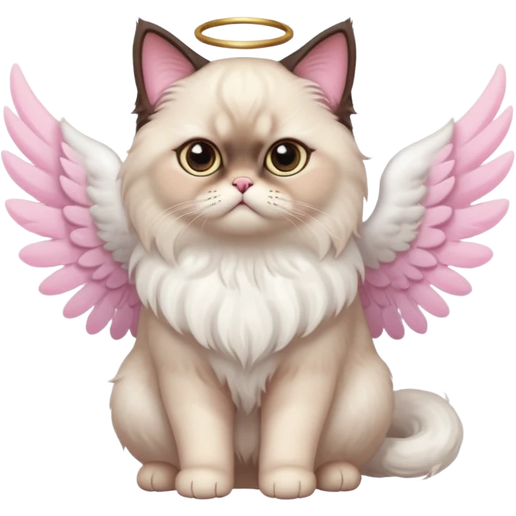 A Himalayan cat with angel wings emoji