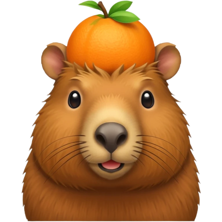 Capibara cu o portocala pe cap emoji