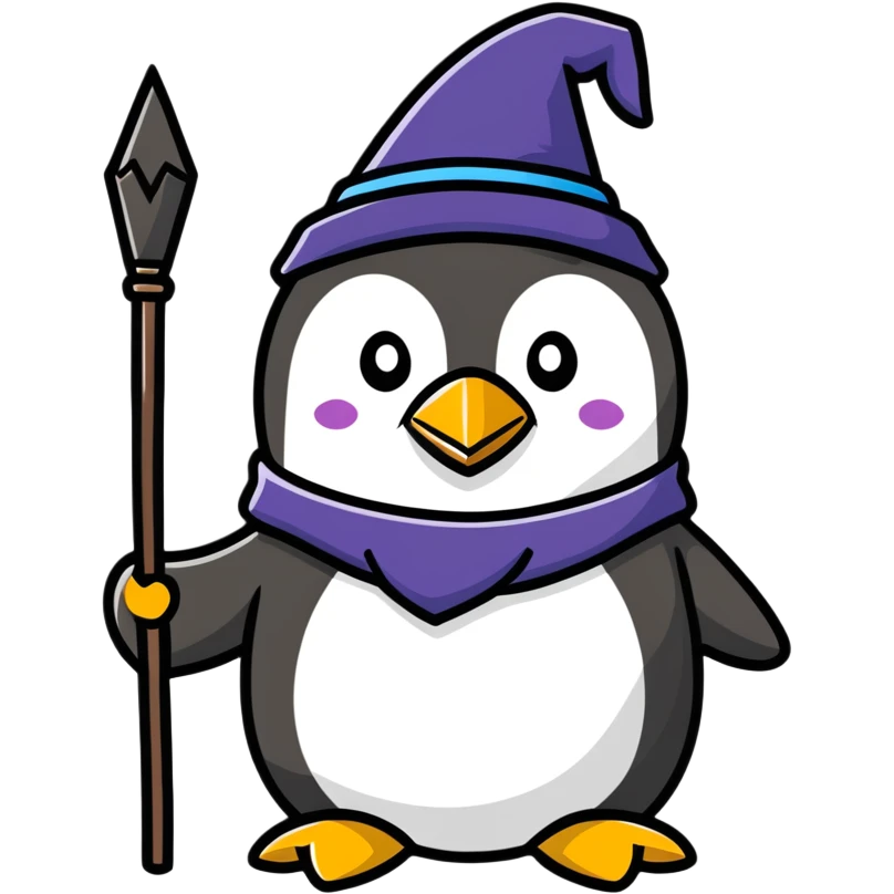 A penguin wizard emoji
