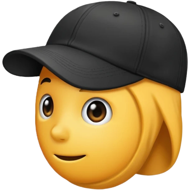 black baseball cap emoji