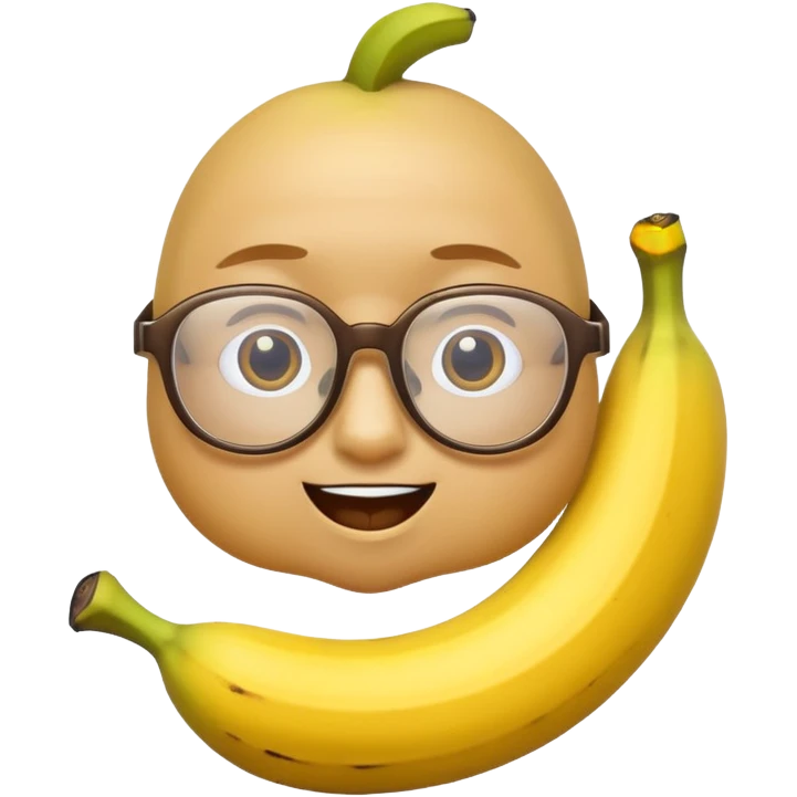 single banana with glasses emoji
