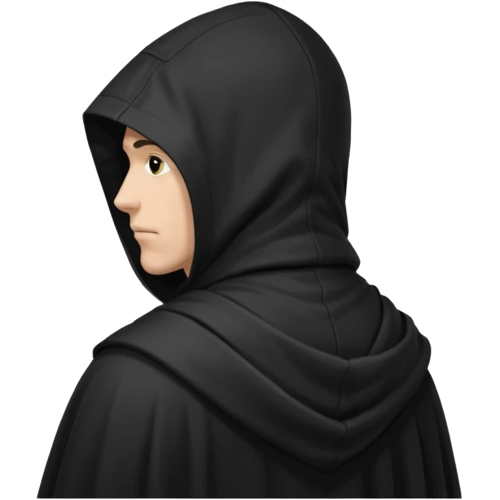 Hooded man from back emoji