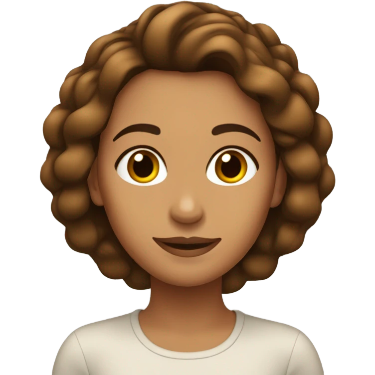 Mujer con el pelo lacio y café morena  emoji
