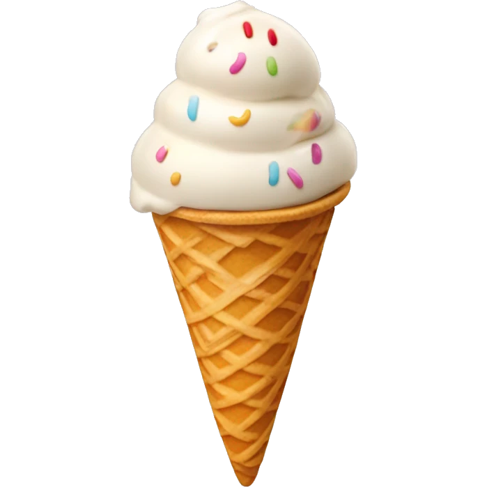 vanillaicecream cone whit a chery on top emoji