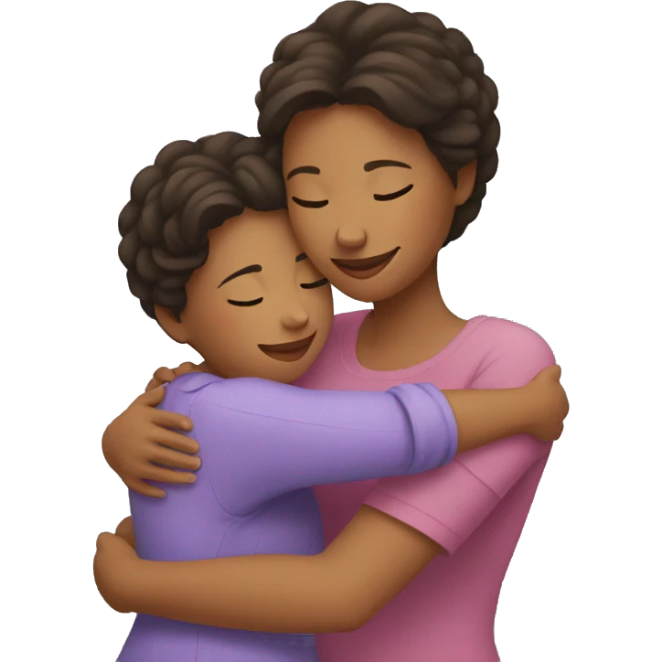 Mom daughter hugging  emoji
