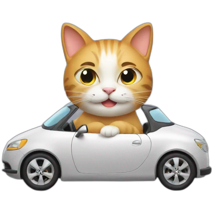 Cat Drive a car emoji