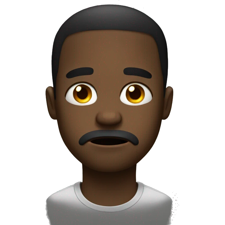 A black man is crying with tears, very sad emoji
