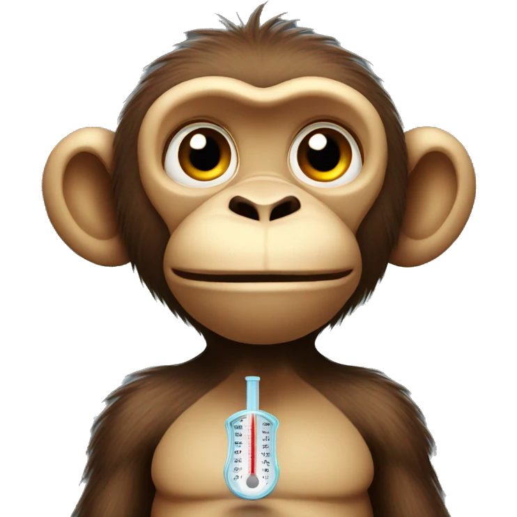 monkey with thermometer emoji