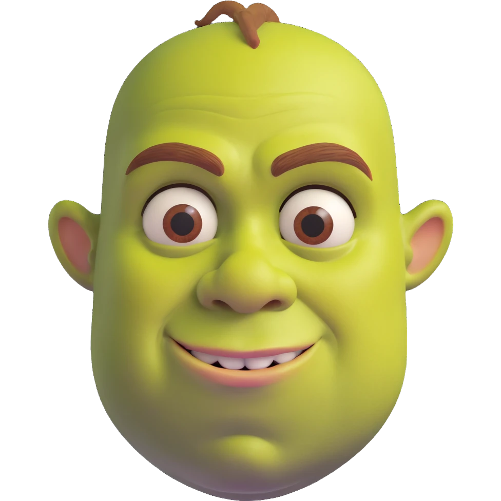 iconic Shrek face emoji