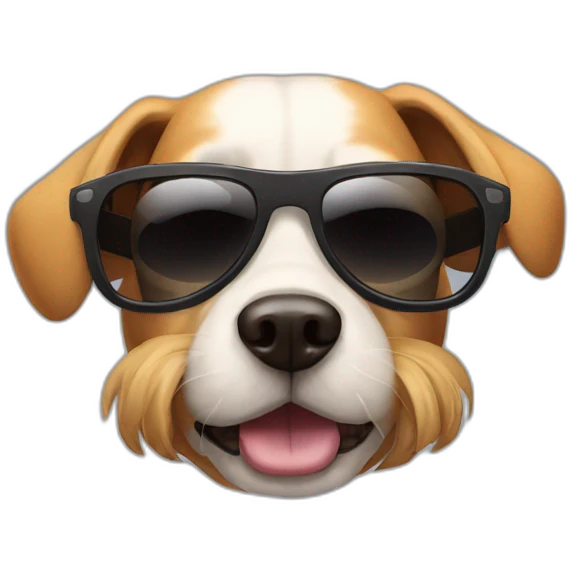 strange dog with sunglass emoji