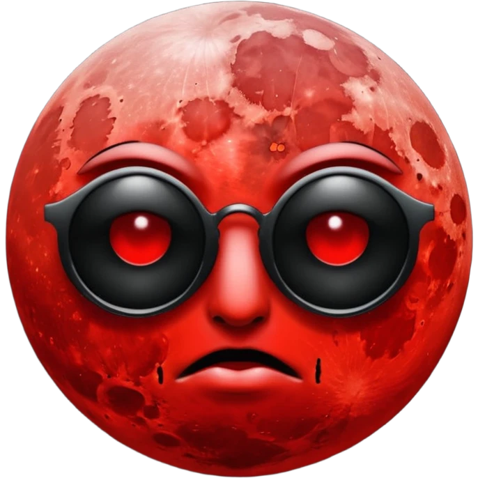 Blood moon without eyes mouth or nose. No white. Bloody red and black shades. Same real moon with blood red emoji