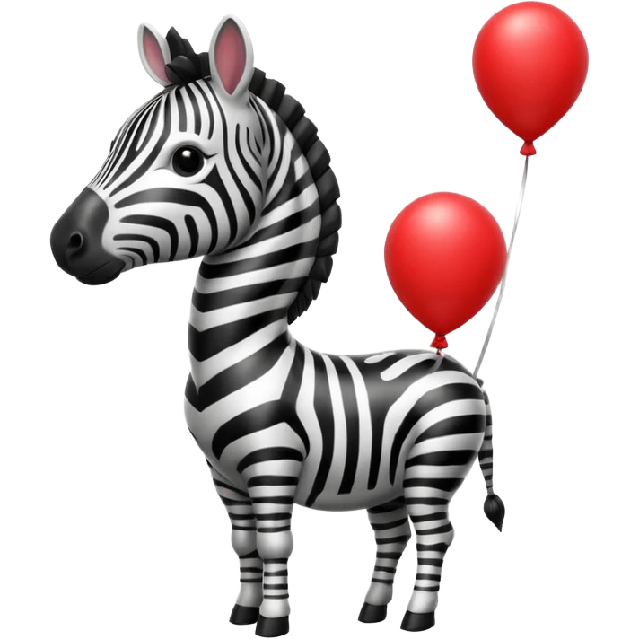 zebra with red balloon emoji