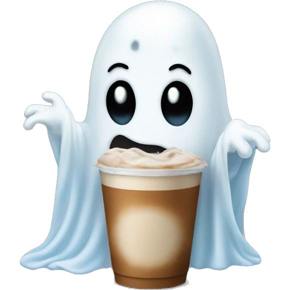 ghost with iced coff emoji