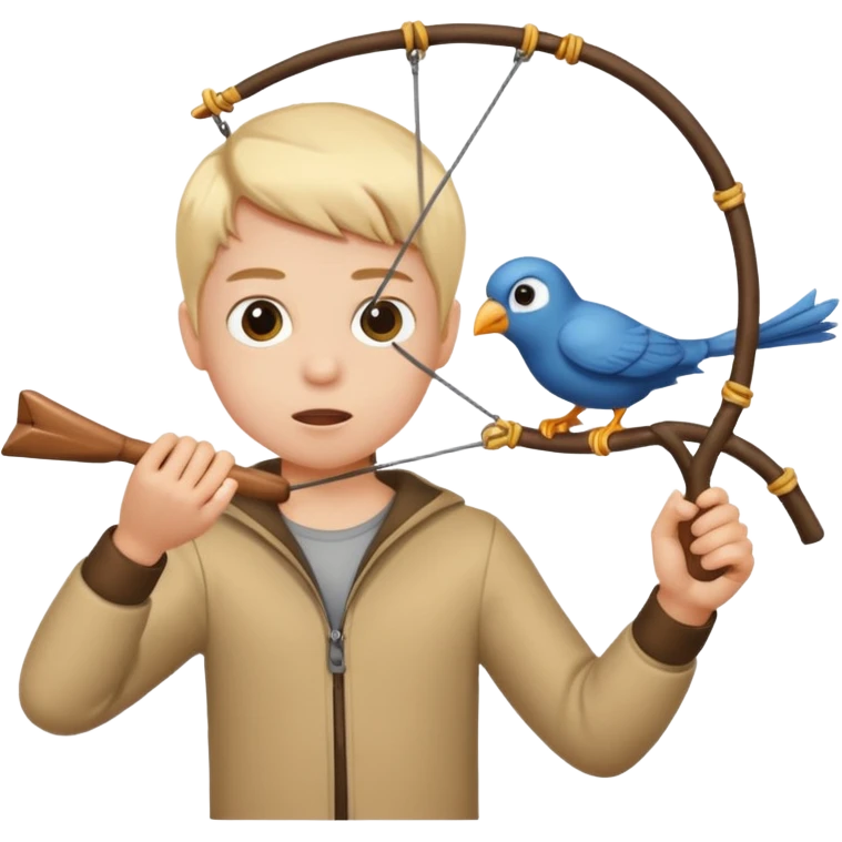 Kid shooting birds emoji