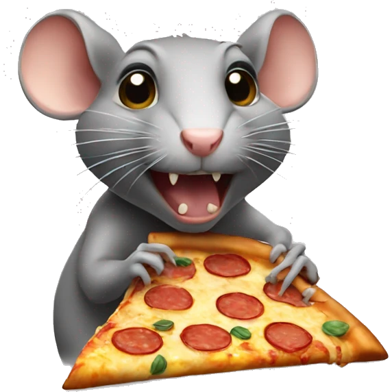 rat  eating PIZZA  emoji