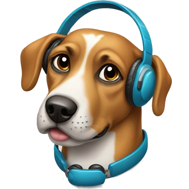 perro con auriculares  emoji