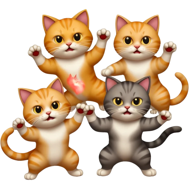 Horde of fighting cats emoji