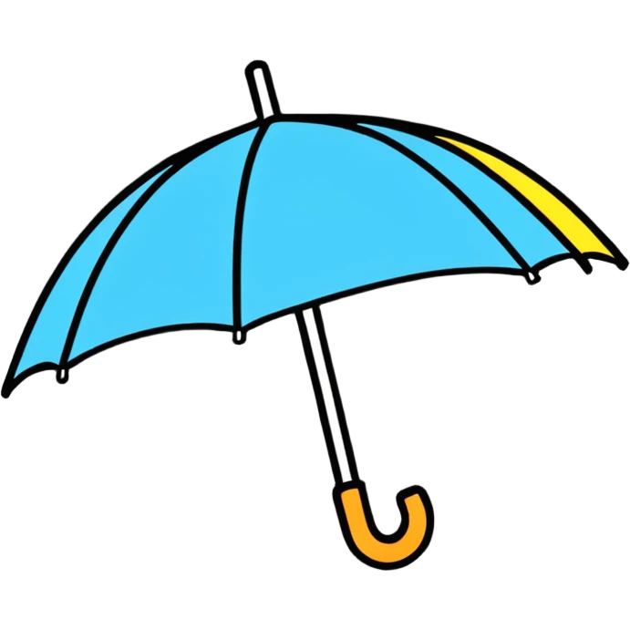 umbrella, cartoonish sticker style emoji