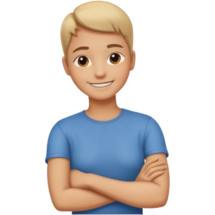 Arms crossed around neck emoji