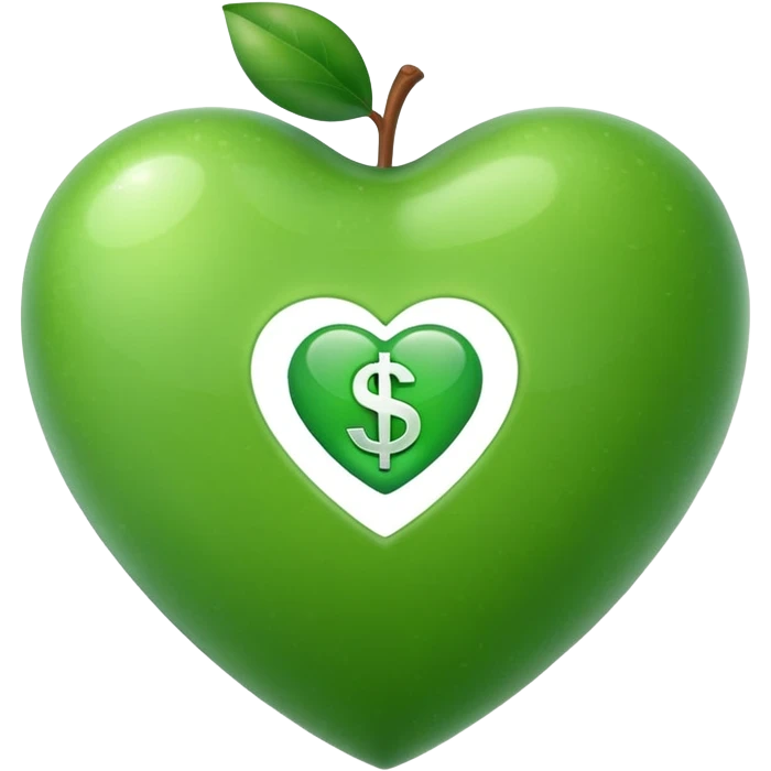 apple emoji heart, with dollar sign emoji