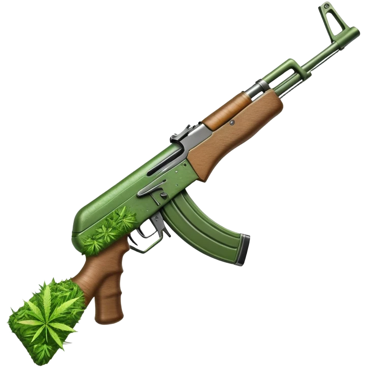 Ak47 wrapped in weed emoji