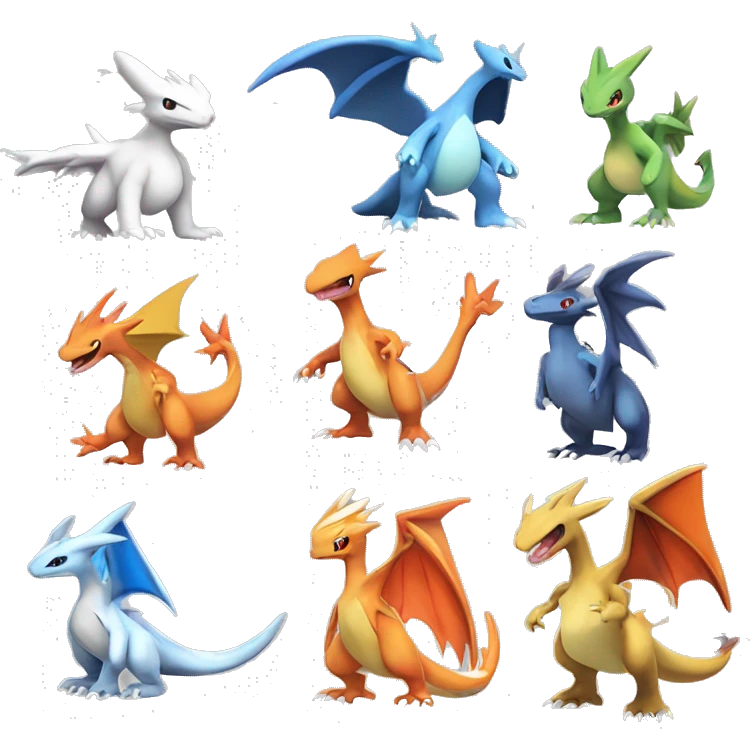  Latios-Silvally-Flygon-Charizard-Fakémon Full Body emoji