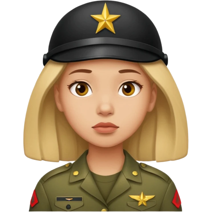 the girl thinks about the guy who is in the army emoji
