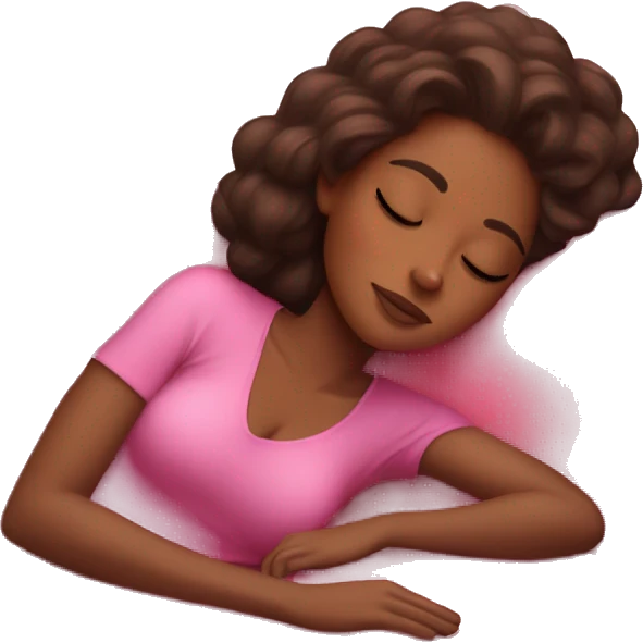brown skin gorgeous girl sleeping on pink couch emoji