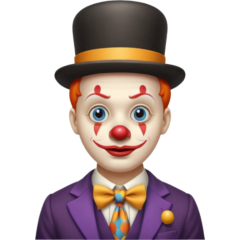 Clown in bowler hat & long tie emoji