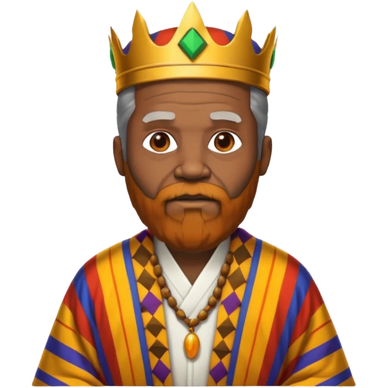 Create an emoji of an old African king with a large beard wearing kente cloth and white shirt emoji