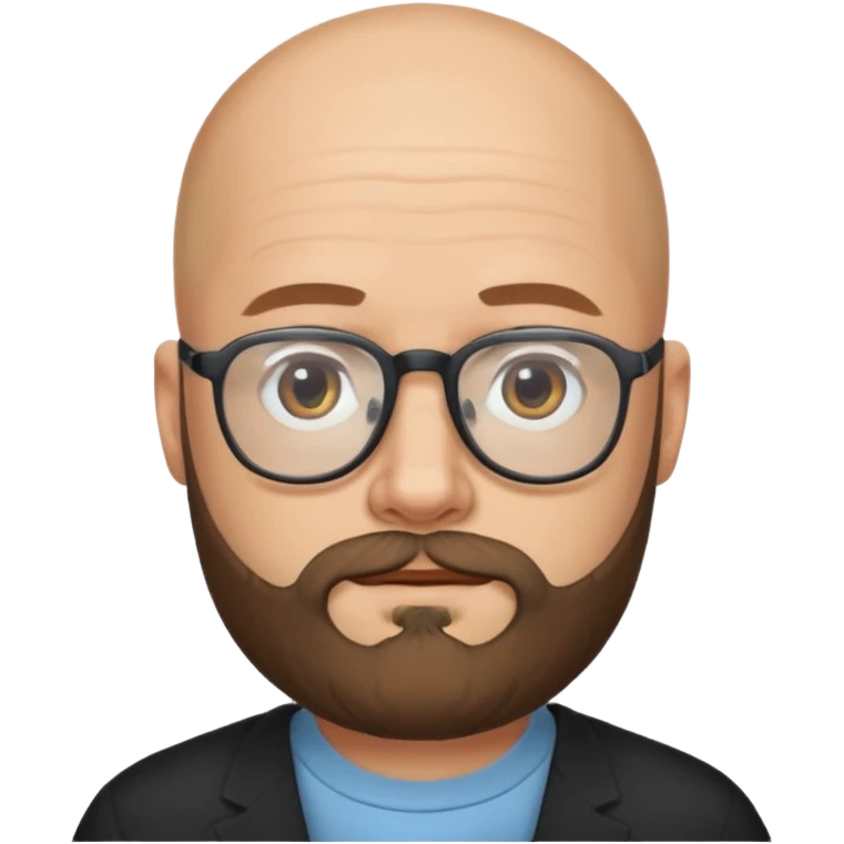 Bald man with beard and glasses emoji