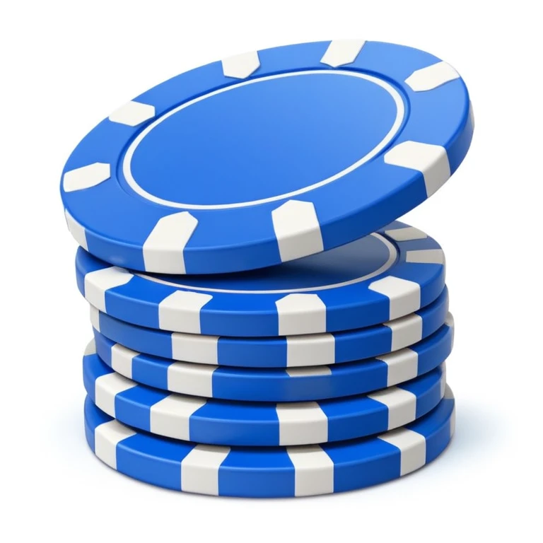 3D blue poker chips emoji