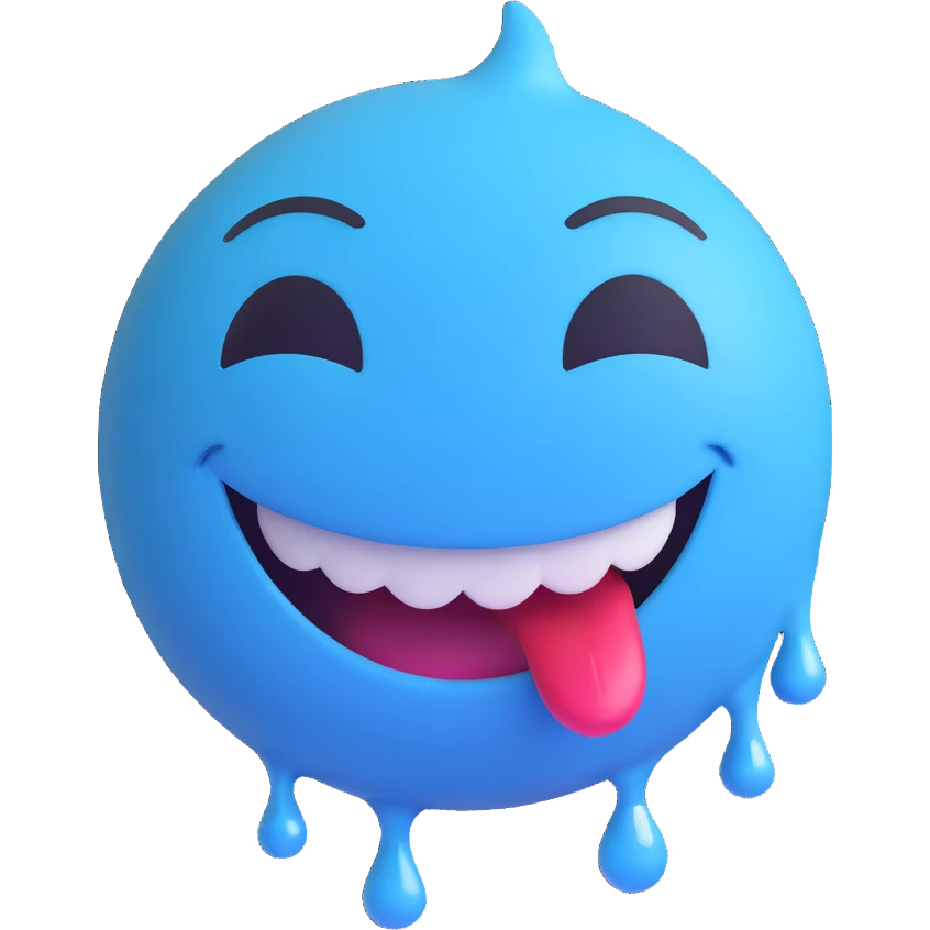 blue smiley face with tears of joy, laughing, Microsoft Fluent style emoji
