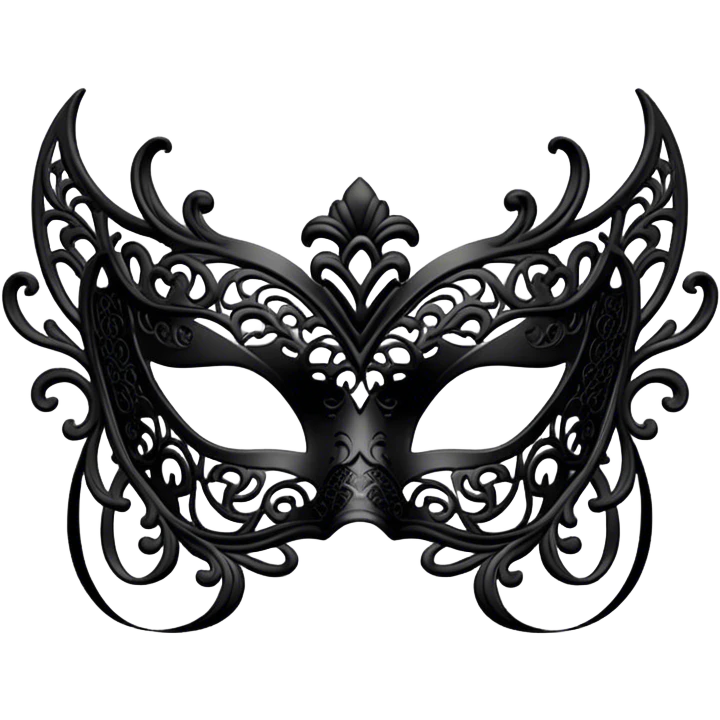 black lace masquerade mask emoji