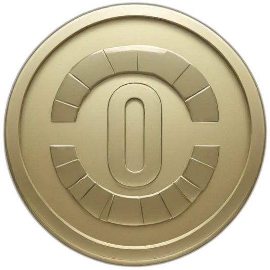 a minimal coin with 0 label emoji