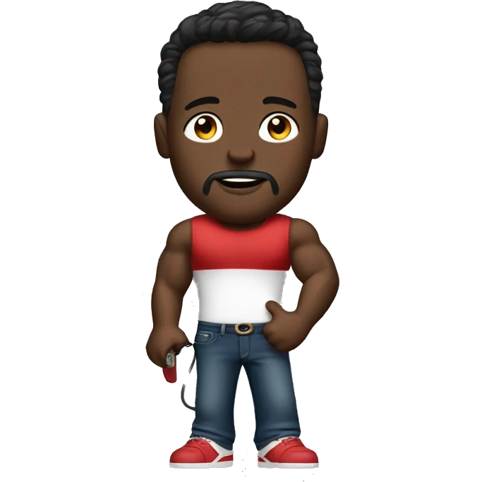 muscular male with phone gucci emoji