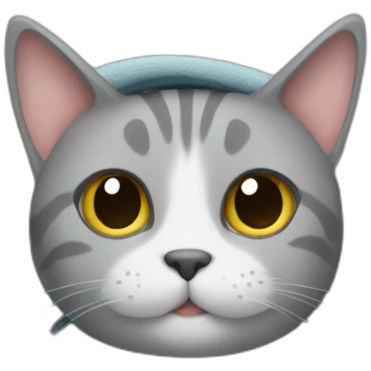 gray cat wrapped in a blanket emoji