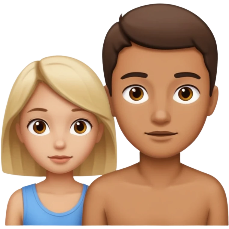 A girl looking at a boy emoji