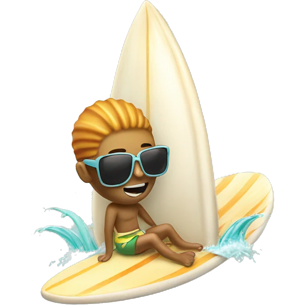 Seashell riding a surfboard  emoji