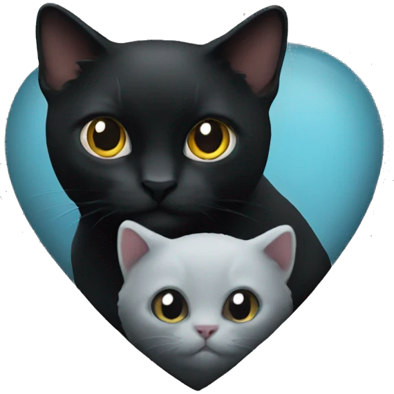 Black heart with cat emoji