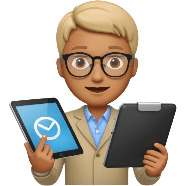 3D imoji of man who is graphics design emoji
