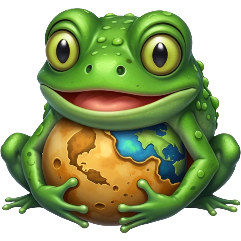 Frog devouring planets emoji