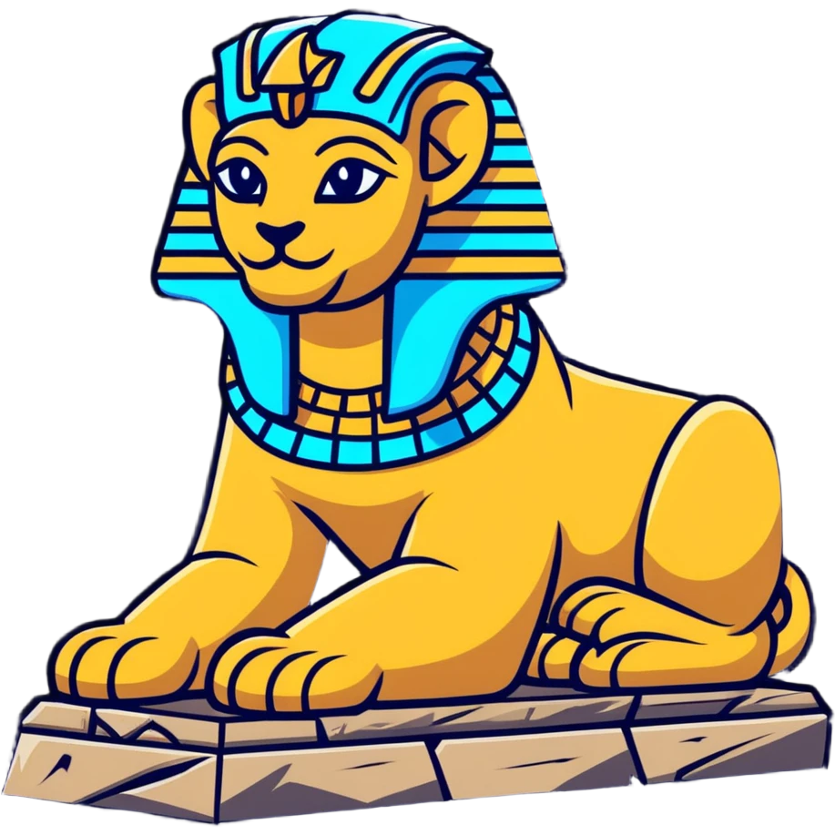 Egyptian sphinx statue with cracked ancient stone texture emoji