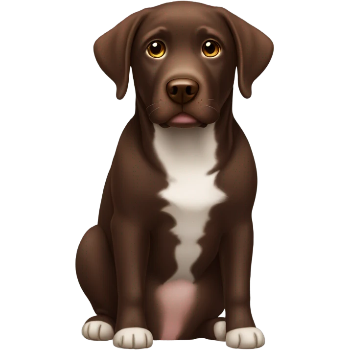 Chocolate lab with white chest fur emoji
