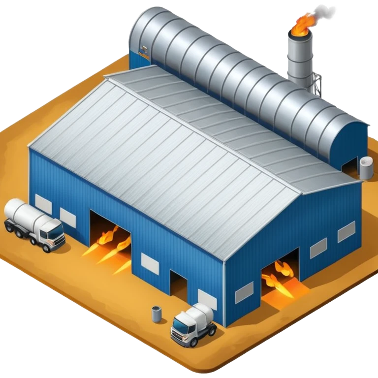 hangar, many fuel warehouse emoji