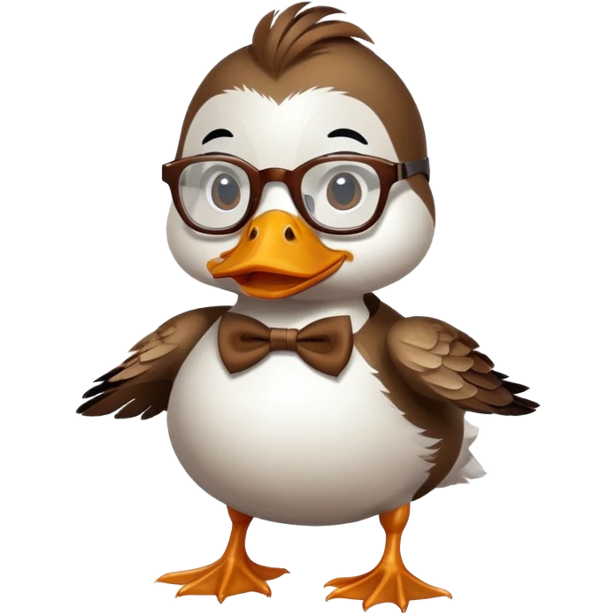 Duck wearing glasses emoji