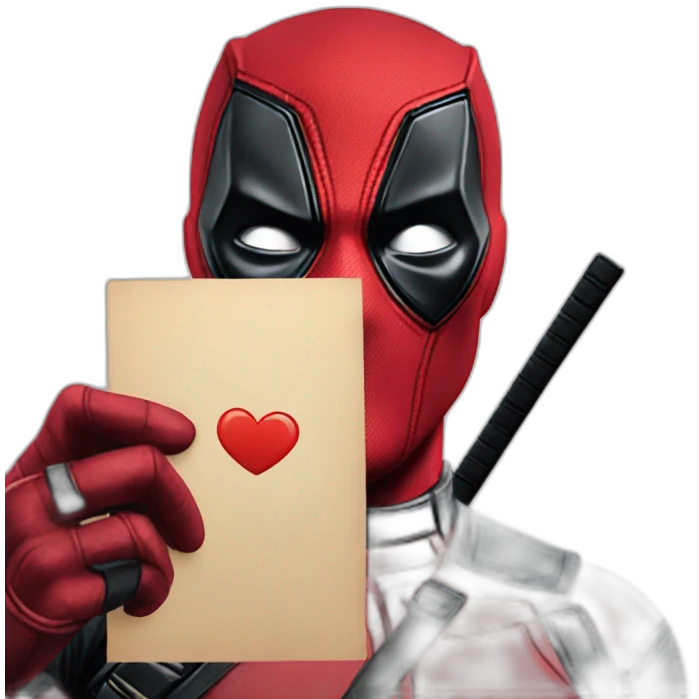 Deadpool throws a kiss emoji
